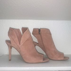 Rose suede heels
